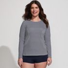 Women's Plus Size Crew Neck Long Sleeve Rash Guard UPF 50 Swim Tee