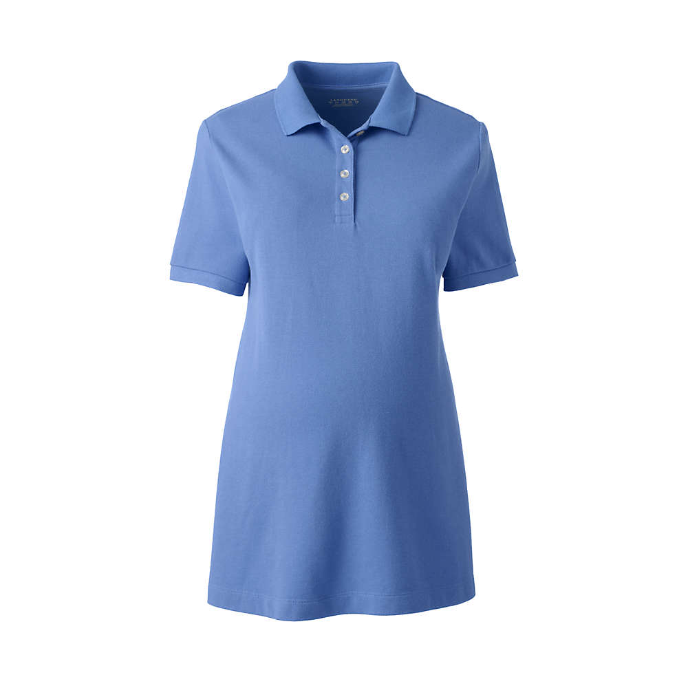 Women's Maternity Short Sleeve Mesh Polo Shirt, Front
