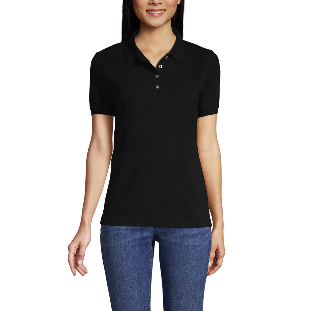 売れ筋商品|||ランズエンド カットソー トップス レディース Women's School Uniform Short Sleeve Mesh Polo Shirt Gray heather Lands' End Women's Short Sleeve Mesh Polo Shirt - Small