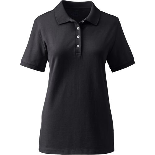 Women's Custom Logo Banded Short Sleeve Cotton Mesh Polo Shirt