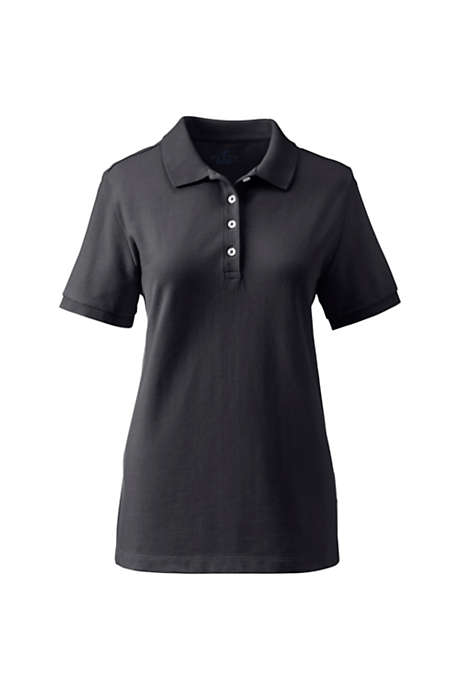 Women's Custom Logo Banded Short Sleeve Cotton Mesh Polo Shirt