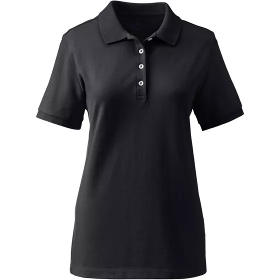 Women's Plus Size Short Sleeve Feminine Fit Banded Mesh Polo Shirt - primary