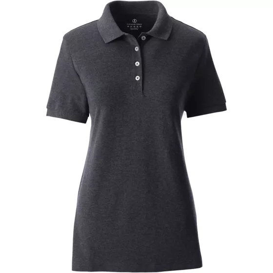 Women's Plus Size Short Sleeve Feminine Fit Banded Mesh Polo Shirt - primary