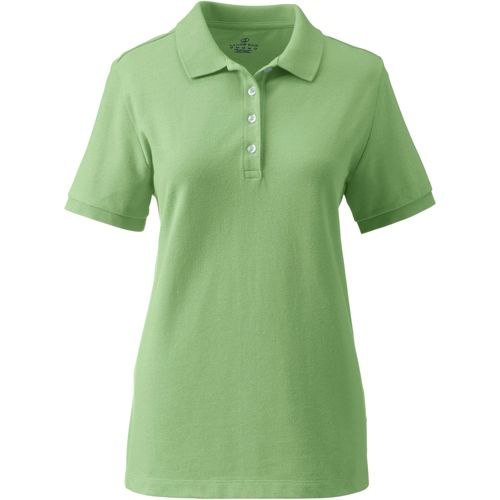 Women's Custom Logo Banded Short Sleeve Cotton Mesh Polo Shirt