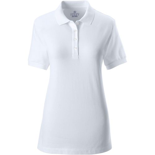 Women's Custom Logo Banded Short Sleeve Cotton Mesh Polo Shirt