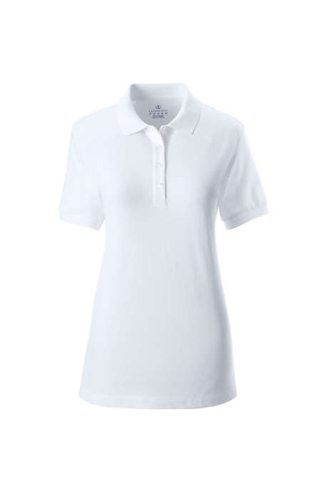 Women's Custom Logo Banded Short Sleeve Cotton Mesh Polo Shirt