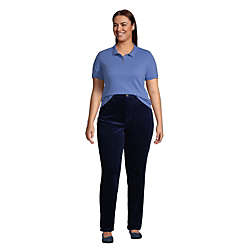 Women's Plus Size Short Sleeve Feminine Fit Banded Mesh Polo Shirt, alternative image