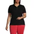 School Uniform Women's Plus Size Short Sleeve Feminine Fit Banded Mesh Polo Shirt, Front