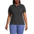 School Uniform Women's Plus Size Short Sleeve Feminine Fit Banded Mesh Polo Shirt, Front