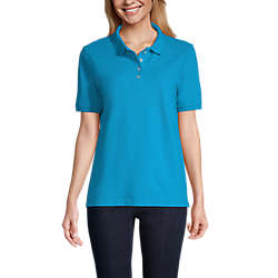 Women's Banded Short Sleeve Mesh Polo, Front