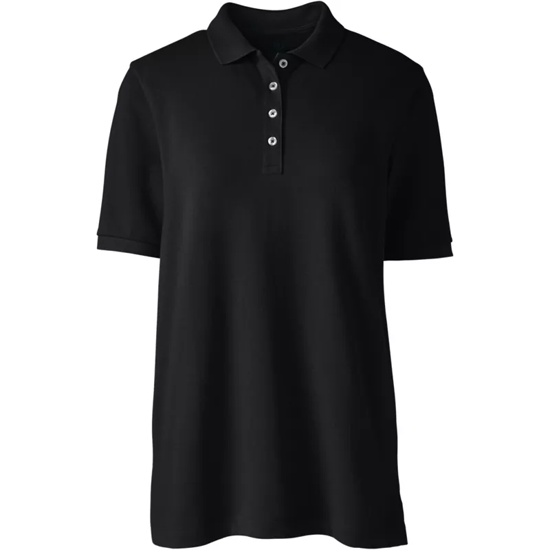 Women's Banded Short Sleeve Mesh Polo, Front