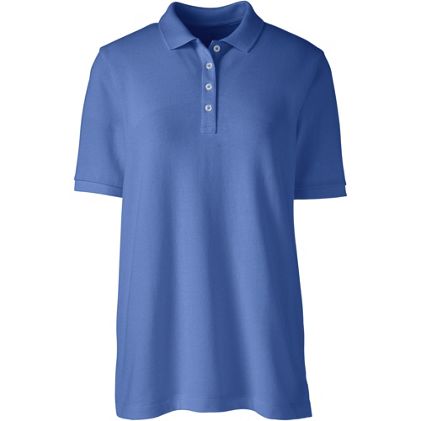 Women's Plus Size Banded Short Sleeve Mesh Polo - primary