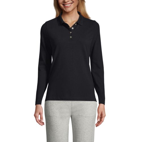 Women's Long Sleeve Mesh Polo - image 2