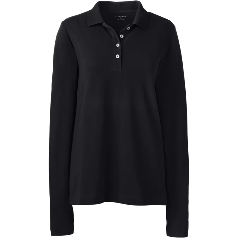 Women's Regular Long Sleeve Mesh Polo , Front