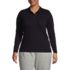 Women's Plus Size Long Sleeve Mesh Polo, Front