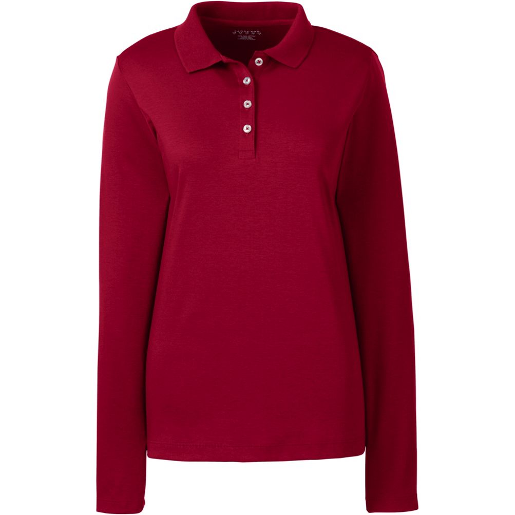 Women's plus size shop long sleeve polo shirts