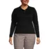 School Uniform Women's Plus Size Long Sleeve Feminine Fit Pima Polo Shirt, Front