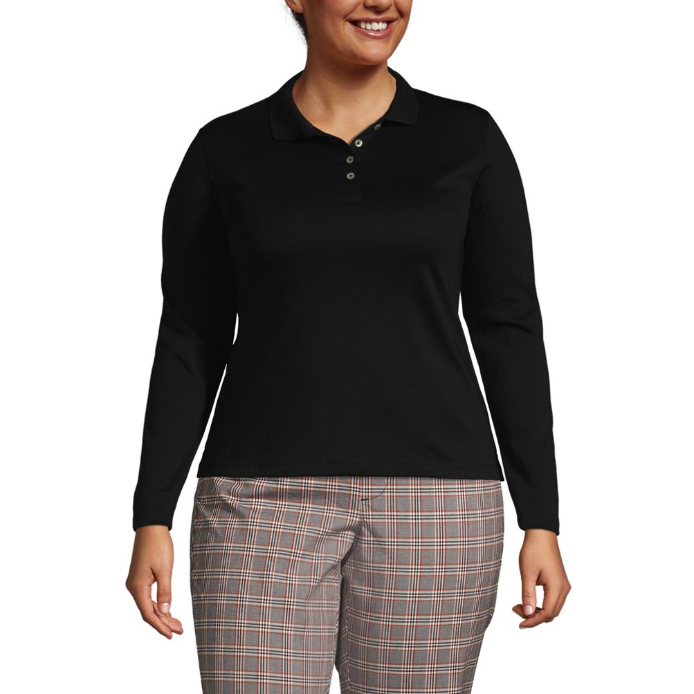 School Uniform Women's Plus Size Long Sleeve Feminine Fit Pima