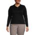 School Uniform Women's Plus Size Long Sleeve Feminine Fit Pima Polo Shirt, Front