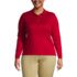 School Uniform Women's Plus Size Long Sleeve Feminine Fit Pima Polo Shirt, Front