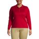 School Uniform Women's Plus Size Long Sleeve Feminine Fit Pima Polo Shirt, Front