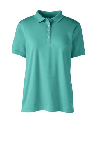Lands' End School Uniform Women's Short Sleeve Feminine Fit Interlock Polo Shirt