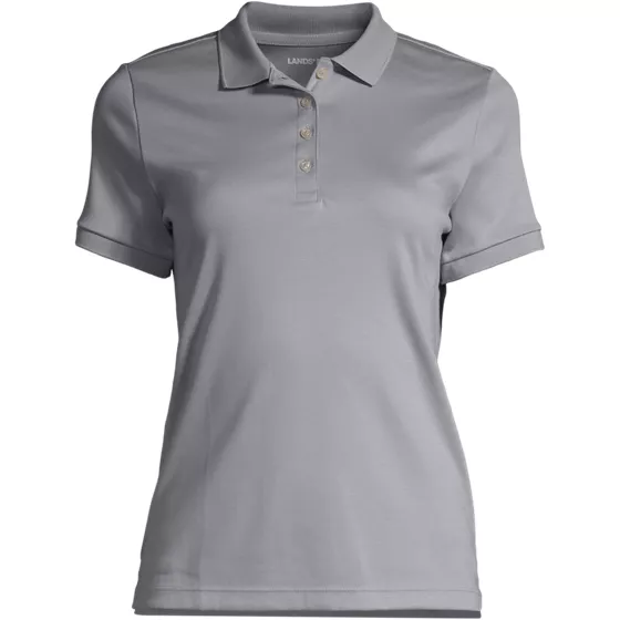 Women's Short Sleeve Feminine Fit Banded Pima Polo Shirt - primary
