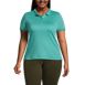 Women's Plus Size Short Sleeve Feminine Fit Banded Pima Polo Shirt, Front