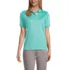 Women's Short Sleeve Relaxed Fit Banded Pima Polo Shirt, Front