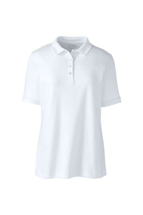 Women's Short Sleeve Relaxed Fit Banded Pima Polo Shirt