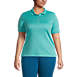 Women's Plus Size Short Sleeve Relaxed Fit Banded Pima Polo Shirt, Front