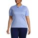 Women's Plus Size Short Sleeve Relaxed Fit Banded Pima Polo Shirt, Front