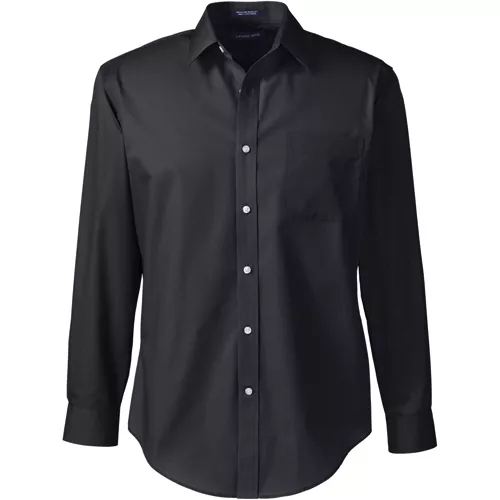 Men's Long Sleeve Tailored Straight Collar Broadcloth Dress Shirt, Front