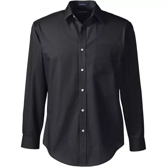 School Uniform Men's Long Sleeve Tailored Straight Collar Broadcloth Dress Shirt - primary