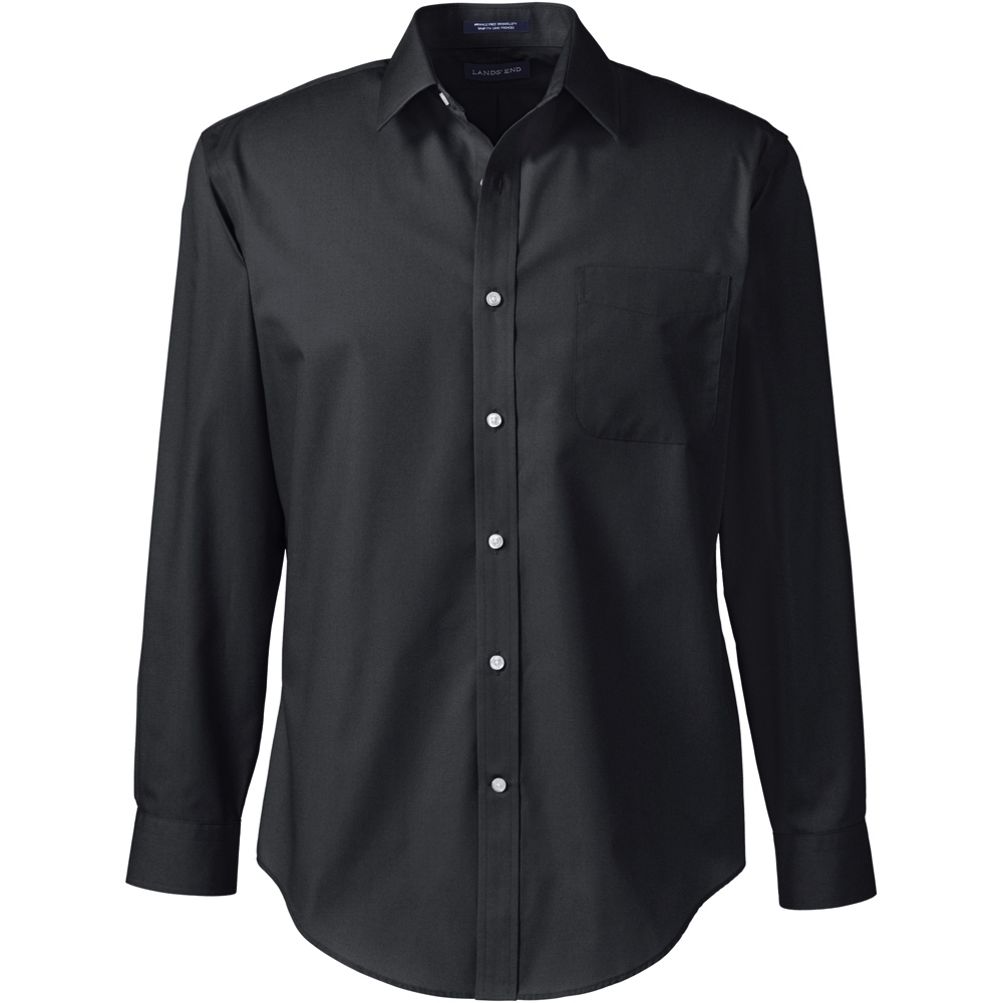 School Uniform Men's Long Sleeve Tailored Straight Collar Broadcloth Dress  Shirt | Lands' End