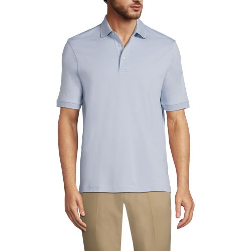 Lands End Mens Short Sleeve Basic Poly Polo 