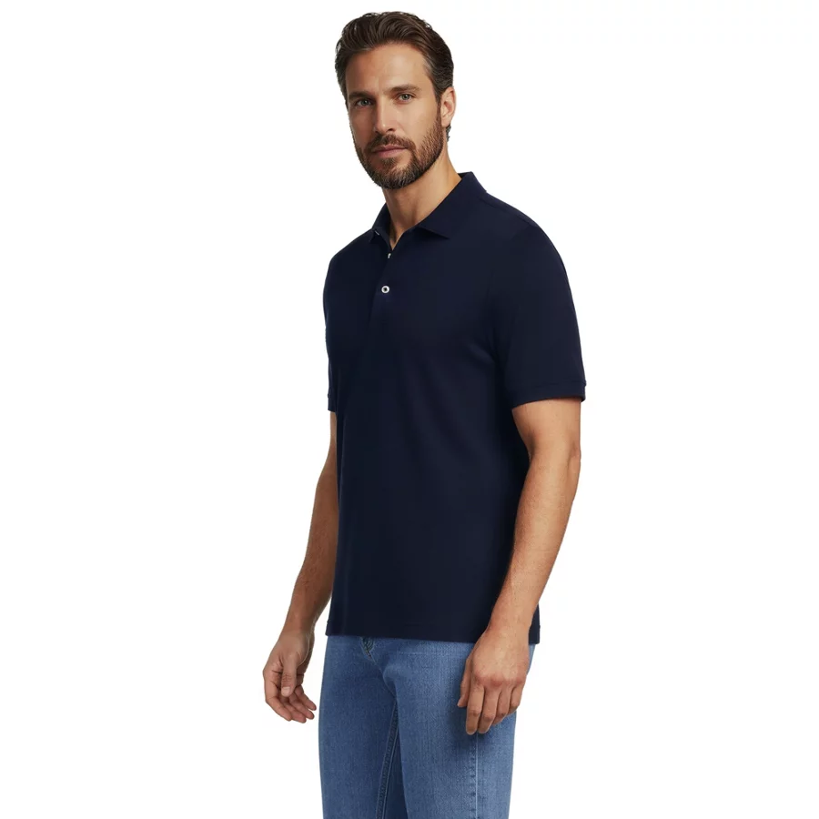 School Uniform Men's Short Sleeve Cotton Supima Polo Shirt view 3