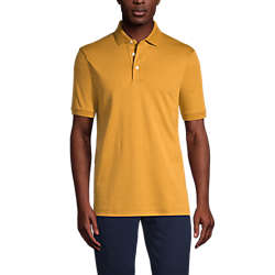 Lands End Mens's Short Sleeve Super Soft Supima Polo Shirt (Golden Brown in various sizes)