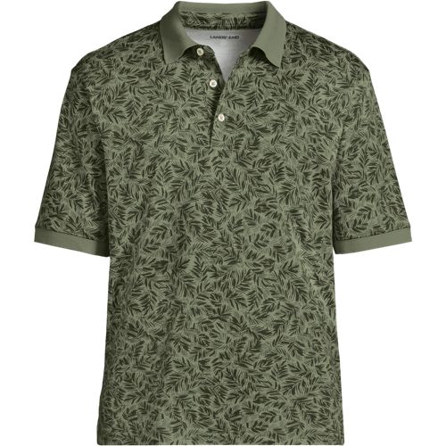 Supima Polo Shirt, Traditional Fit, Men, size: L, regular, Green, Cotton, by Lands' End
