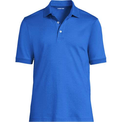 Supima Polo Shirt, Traditional Fit, Men, size: XXL, regular, Blue, Cotton, by Lands' End