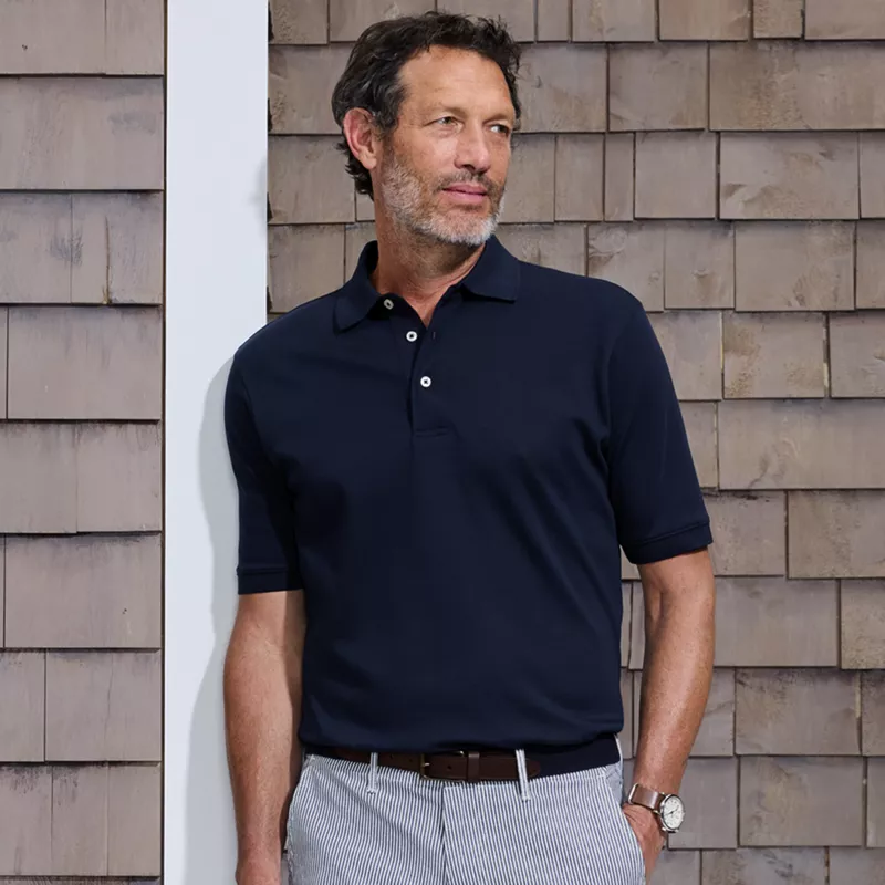 Men's Short Sleeve Cotton Supima Polo Shirt, alternative image