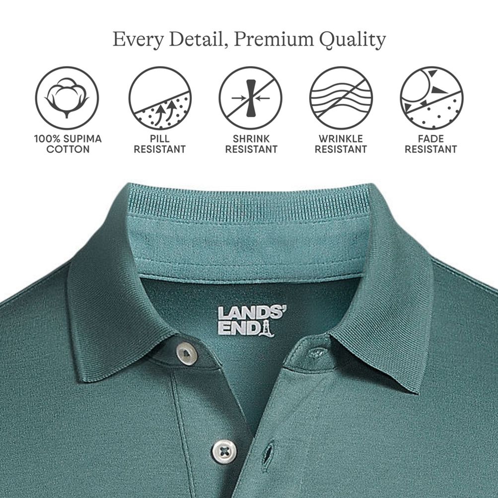 Men's Short Sleeve Cotton Supima Polo Shirt | Lands' End