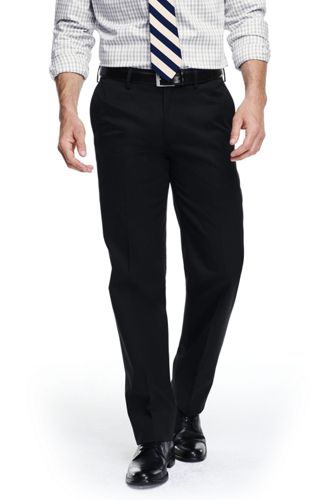 Men's Traditional Fit No Iron Twill Dress Trouser from Lands' End