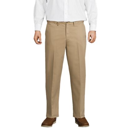 Men's Big and Tall No Iron Comfort Waist Traditional Fit Plain Front Chino Pant - image 1