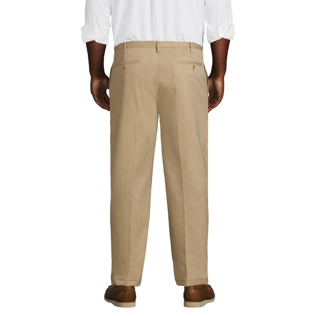Men's Traditional Fit Pleated No Iron Chino Pants