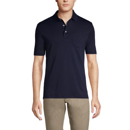 Men's Short Sleeve Cotton Supima Polo Shirt with Pocket - image 4