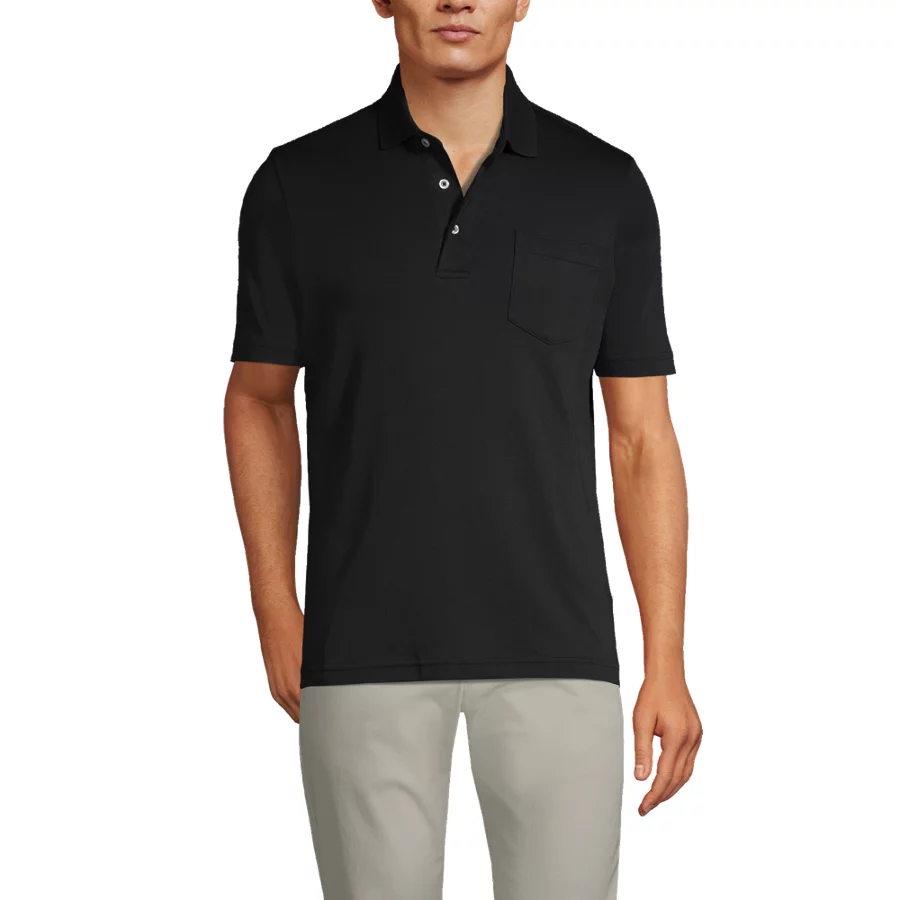 Men's Short Sleeve Cotton Supima Polo Shirt With Pocket view 2