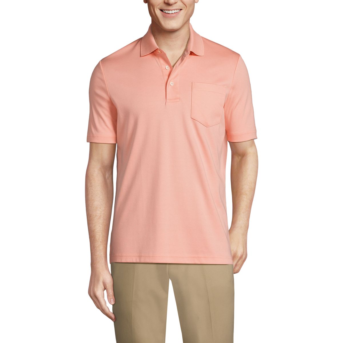 Men's Short Sleeve Cotton Supima Polo Shirt with Pocket
