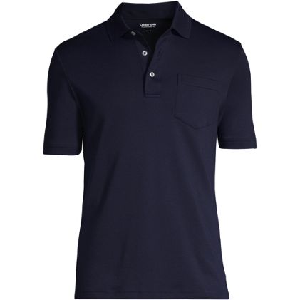 Men's Short Sleeve Cotton Supima Polo Shirt with Pocket - image 3