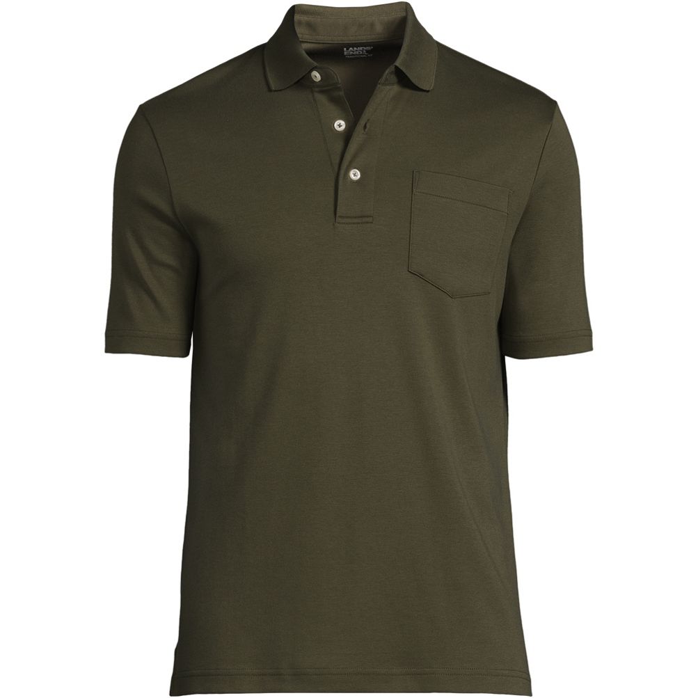 Lands end mens polo shirts with pocket sale